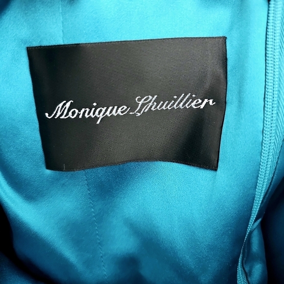 Monique Lhuillier Blue Turquioise Strapless Dress - Picture 4 of 6